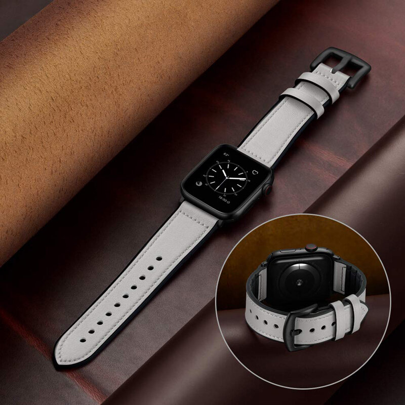 สำหรับ Apple Watch Band 6 44มม.40มม.Apple Watch Band 42มม.38มม.Iwatch Series 6/5/SE/4/3/2ซิลิโคนและสร้อยข้อมือหนัง Vintage