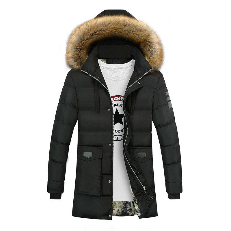Men's White Down Jacket Warm Hooded 2021 Thick Puffer Jacket Coat Male Casual High Quality Overcoat Thermal Winter Parka Men