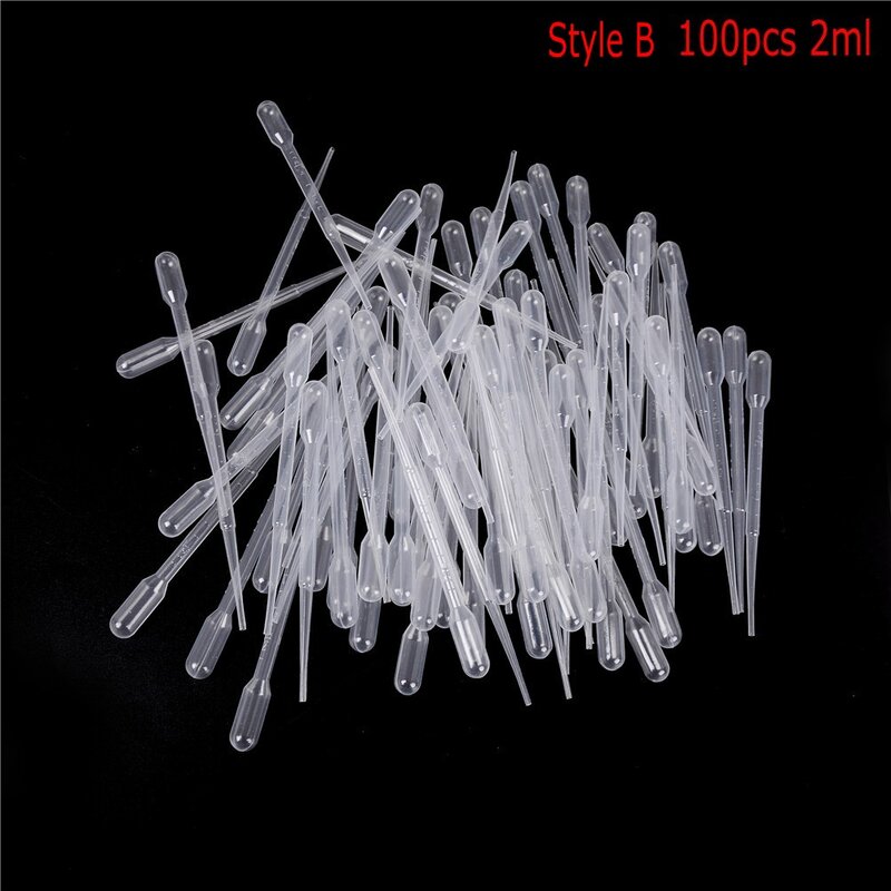 100PCS Practical 0.2ml Transparent Pipettes Disposable safe Plastic Eye Dropper Transfer Graduated Pipettes Educational Supplies