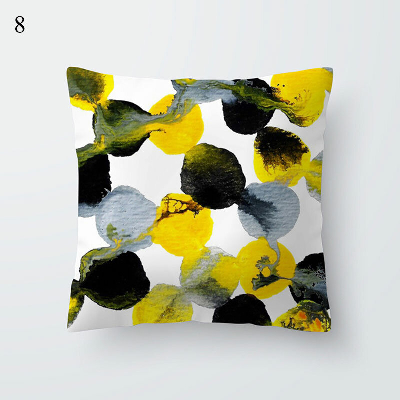 45x45cm Frigg Yellow Black Geometric Pattern Square Cushion Cover Pillow Case Polyester Throw Pillows Cushions For Home Decor