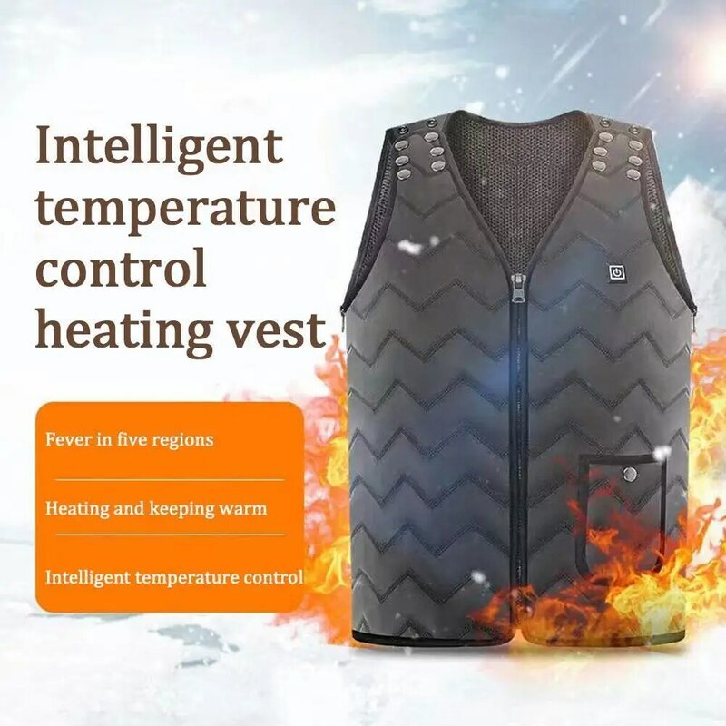 Gilet regolabile con motivo a onde gilet riscaldante elettrico gilet per abbigliamento intelligente regolabile gilet riscaldante elettrico riscaldamento caldo F9U4