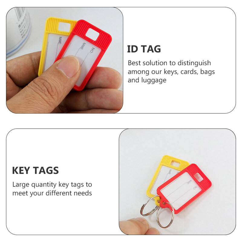 Étiquettes de Classification de porte-clés, étiquettes d'identification colorées (couleur aléatoire), 50 pièces