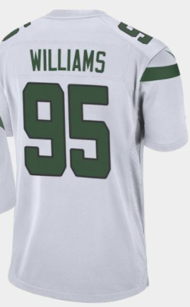 Dostosowane ściegu dla mężczyzn kobiety dziecko młodzieży Quinnen Williams Joe Namath biały czarny zielony amerykański koszulka piłkarska T Shirt