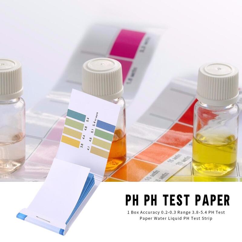 Faixa de papel 3.8-5.4 do teste da dureza da alcalinidade do valor do ph da escala de papel do teste da qualidade da água usada para testar o suor da urina da saliva do solo