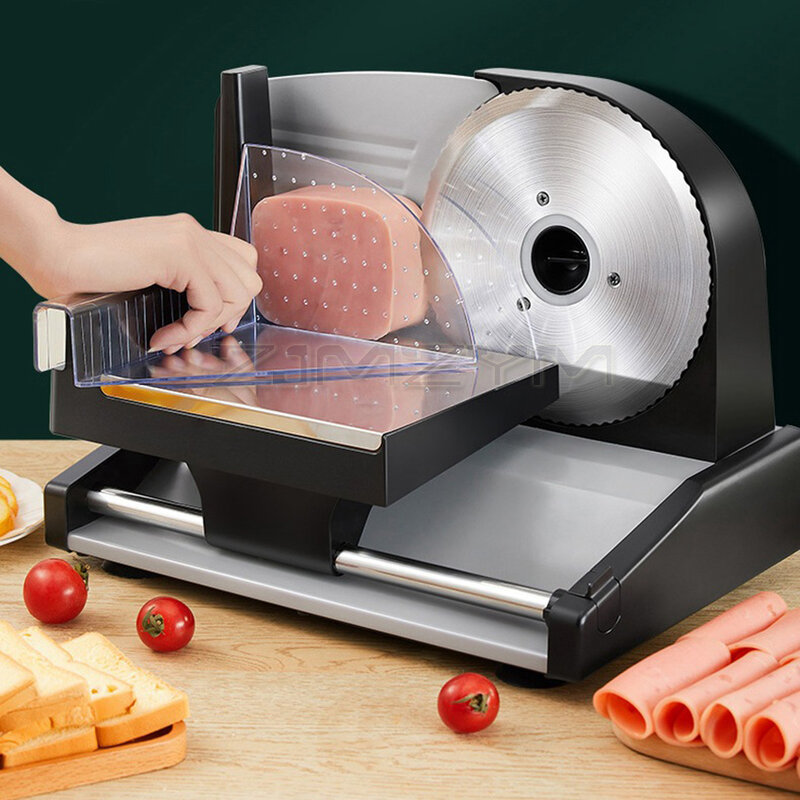 Semi-Automatische Vlees Snijmachine Commerciële/Huishoudelijke Elektrische Schapenvlees Rollen Vlees Snijmachine Plantaardige Worst Snijmachine