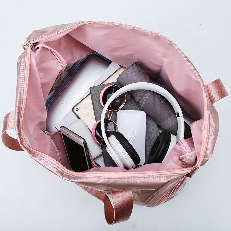 Bolsa de equipaje impermeable para hombre y mujer, bolsa de viaje deportiva con doble cremallera, bolsa de entrenamiento de nailon, bolsa de gimnasio con zapato, 2020