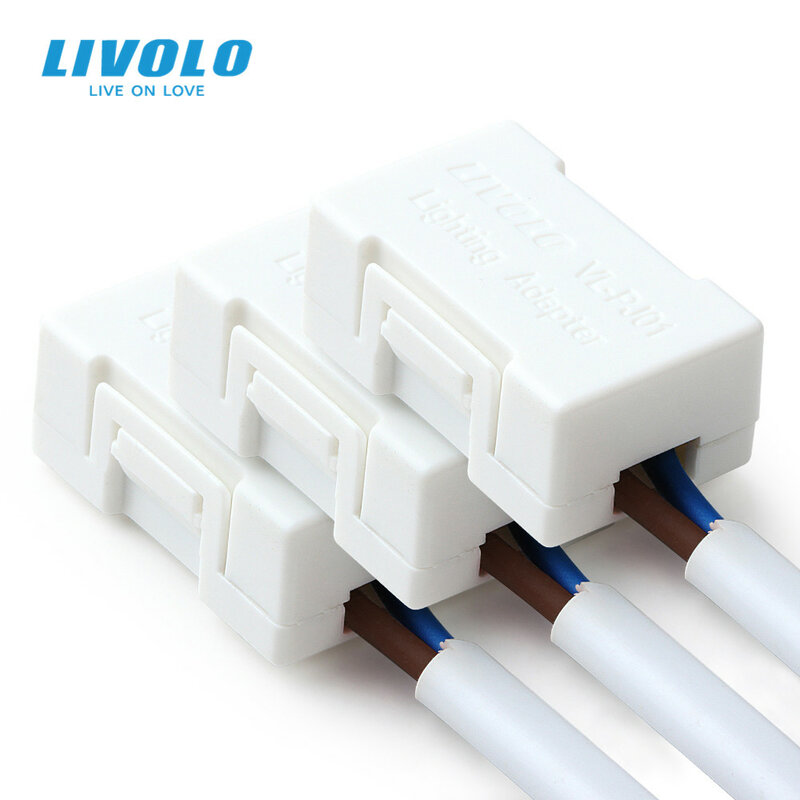 Livolo – 3 adaptadores de iluminación para lampara LED de baja potencia, Lote de 3 unidades de adaptador de iluminación de plástico blanco, no válido para lámpara regulable
