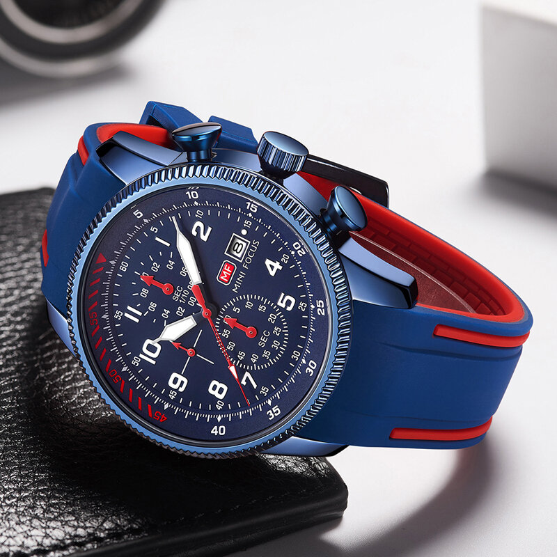 Sportowy zegarek dla mężczyzn 2021 nowe zegarki wodoodporne męski chronograf wojskowy kalendarz Auto data Casual silikon Luminous MINI FOCUS