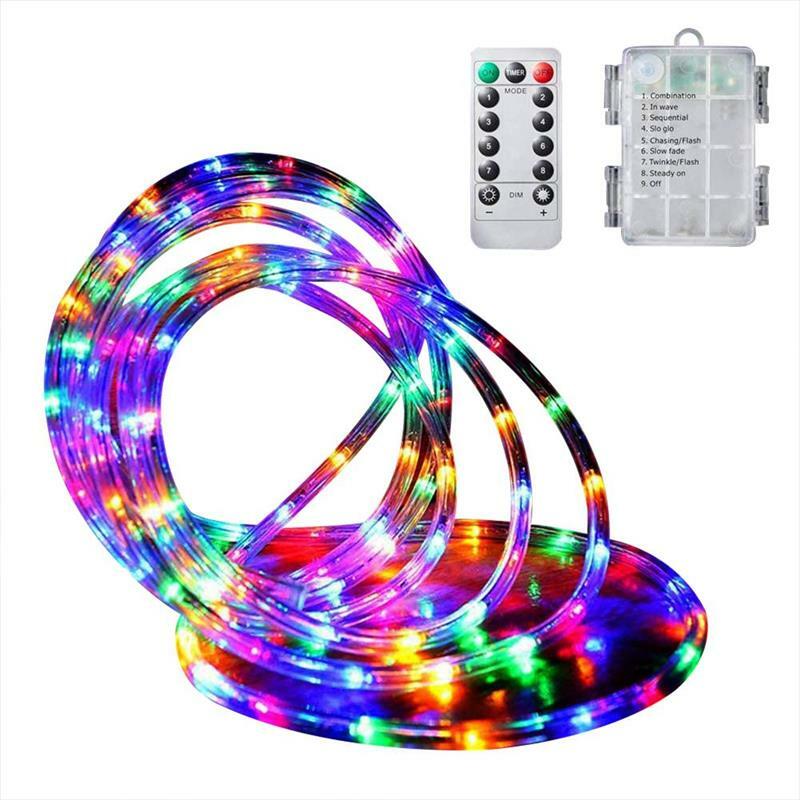 12 m 100 LEDs Tube Light Outdoor Waterproof Tube Fairy Lights 8 Modes with Remote Control Decoration for Christmas Garden