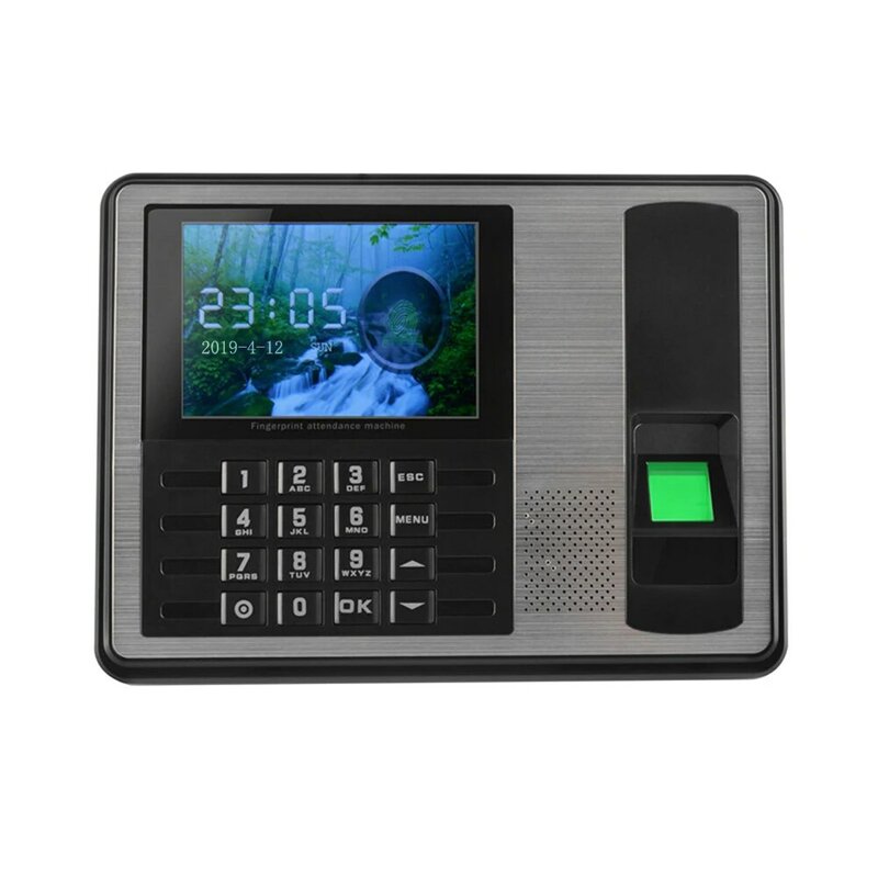 Sistema de biometria com tela lcd tft, 4 polegadas, gravador de tempo, funcionários, máquina de atendimento com impressão digital