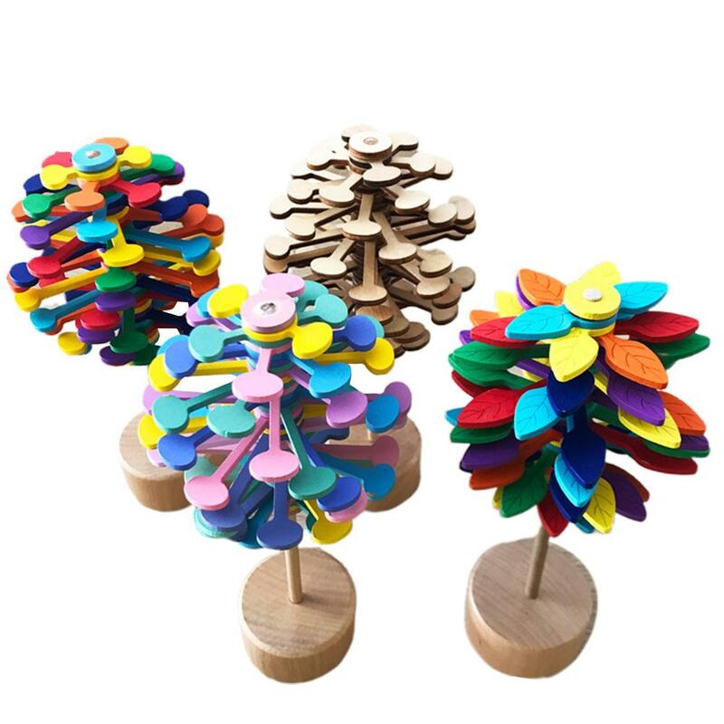 Kuulee Holz Helicone Zauberstab Stress Relief Spielzeug Rotierenden Lollipop Kreative Kunst Ornamente Spielzeug Dekompression Artefakt