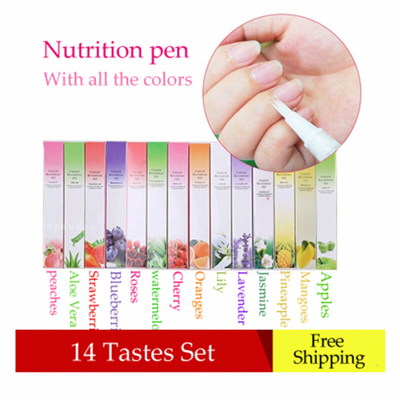14Pcs Set nutrizione delle unghie penna ad olio ammorbidente penna trattamento per la cura delle unghie proteggi la superficie delle unghie trattamento delle unghie cuticola penna ad olio 14 gusti