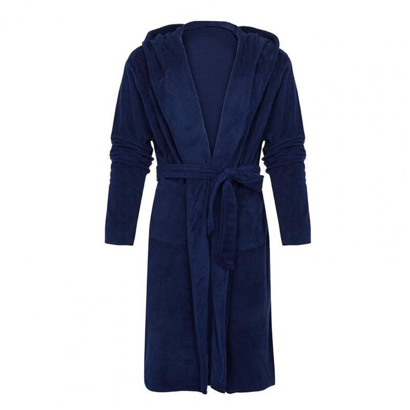 Плюшевый банный халат, шикарный фланелевый теплый мужской банный халат с капюшоном для подарка, плюшевая ночная рубашка, банный Халат