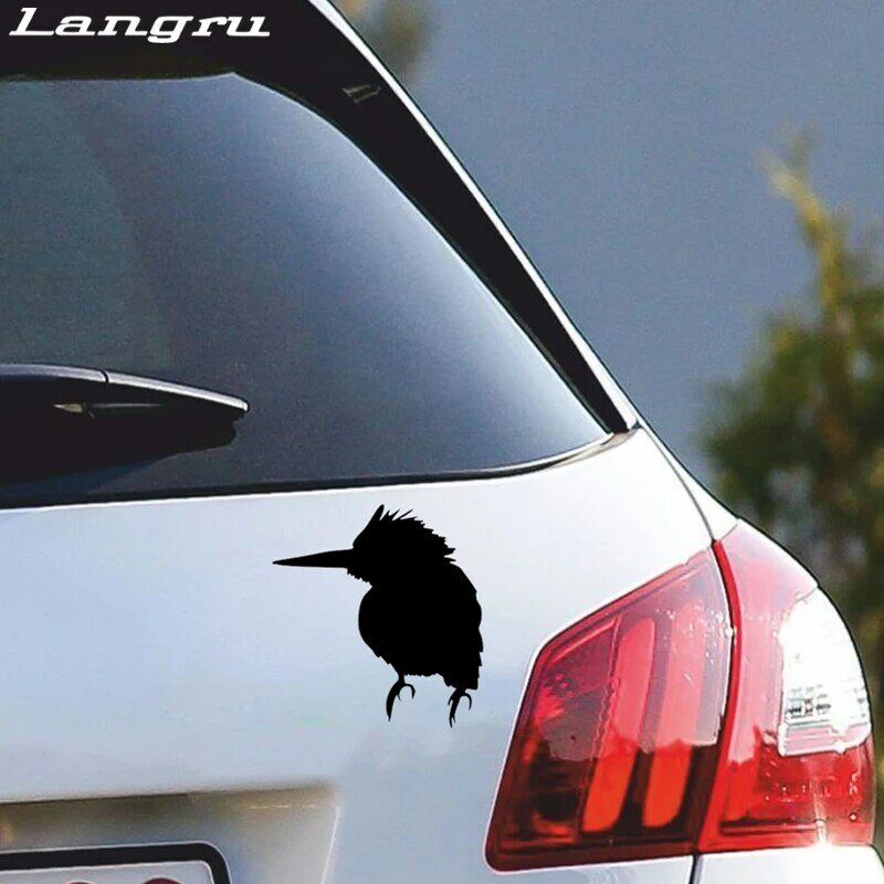 Langruカワセミ鳥シルエット興味深い車のステッカーの装飾デカールカーアクセサリーjdm