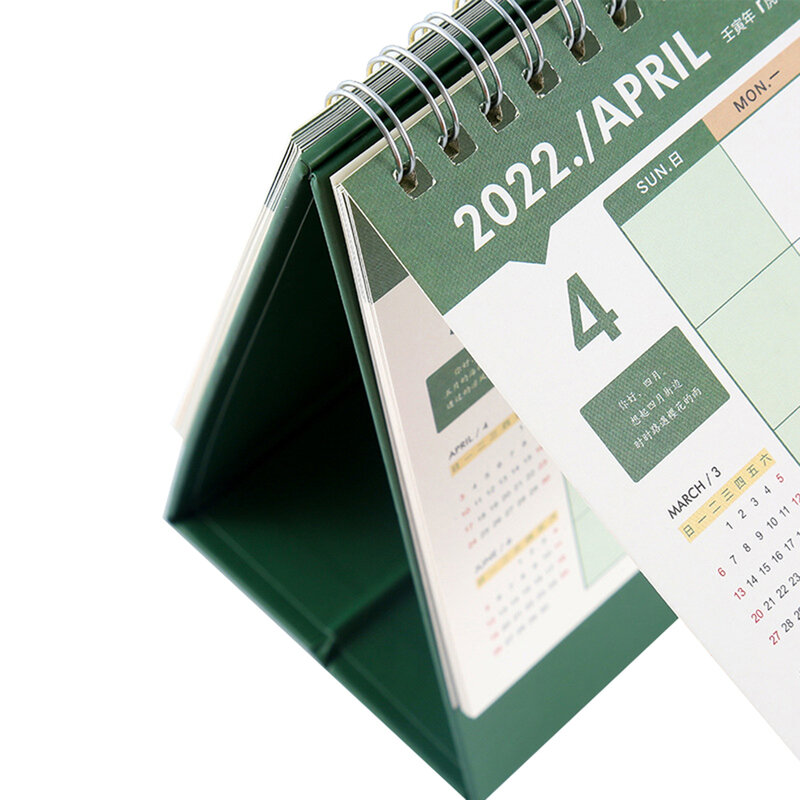 2022 Metalen Spoel Kalender Draagbare Schema Eenvoudige Desktop Ornament Voor Thuis Woonkamer Bureau Kalender QJY99