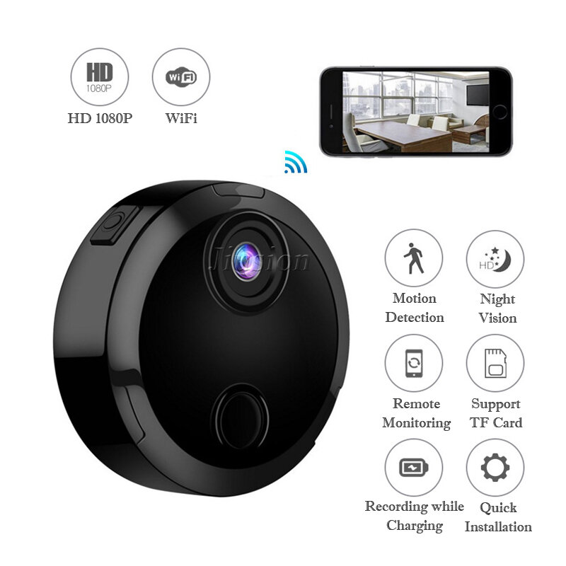 Мини-камера ночного видения HD, Wi-Fi, 1080P, беспроводная, с микродатчиком движения