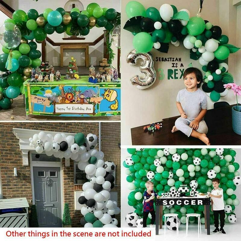 1 conjunto balões de futebol tema de futebol crianças aniversário e balão balão decoração com ferramenta tira fita amarrando festa t4v0