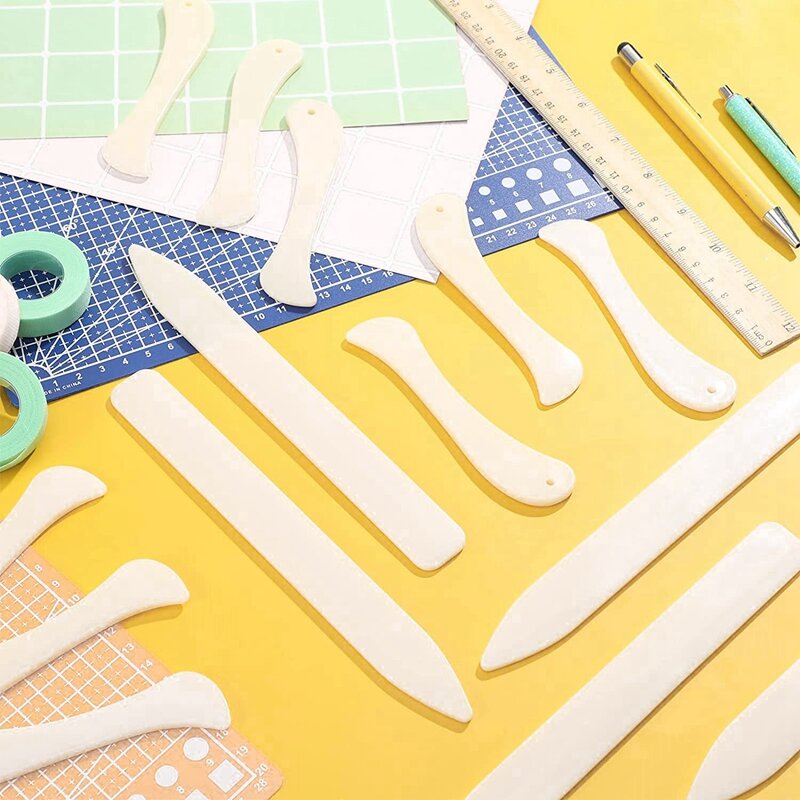 20 pçs pasta de osso papel creaser ferramenta de plástico pasta de osso para diy couro polimento livros encadernação cartões