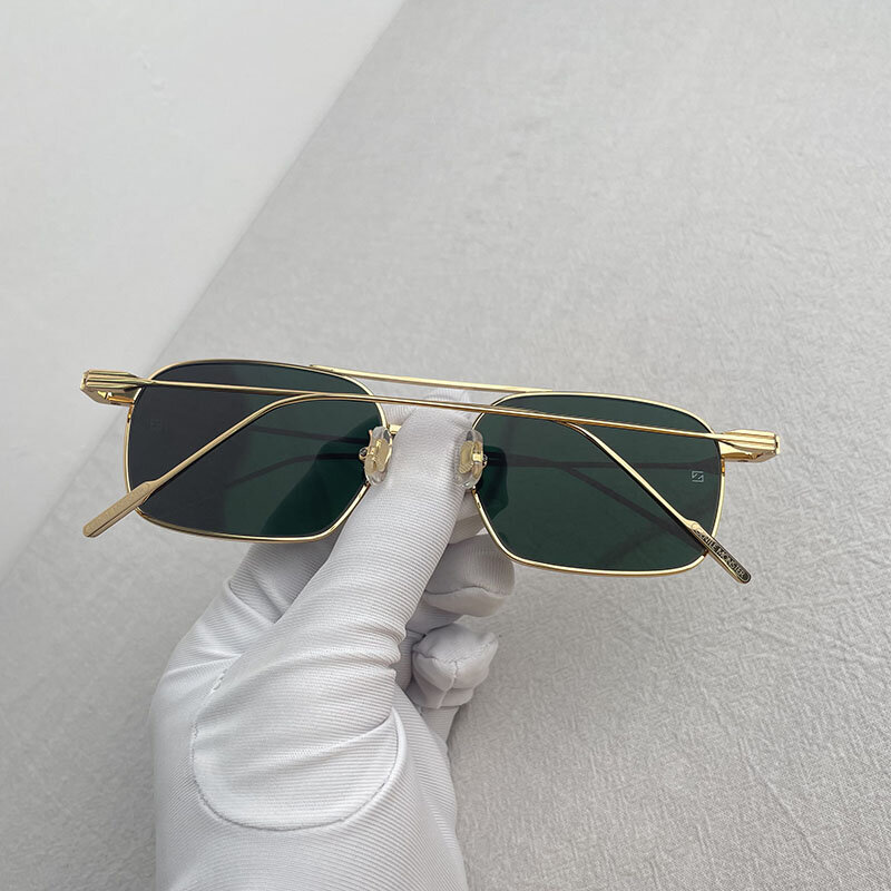 Delikatny potwór okulary przeciwsłoneczne damskie 2021 dla mężczyzn luksusowy projektant Vintage RAVE marka stop złota trendy mody GM
