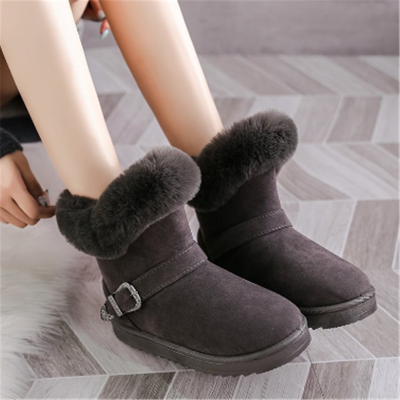 2022 inverno botas de neve sapatos mulher nova mulher tornozelo boot moda mais tamanho plana botas camurça senhoras sapatos de algodão botas femininas
