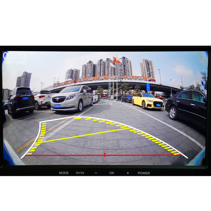 SMARTOUR – caméra de recul avec objectif Fisheye, pour voiture, avec suivi de la trajectoire dynamique, grand Angle de vue arrière, aide au stationnement, Vision nocturne