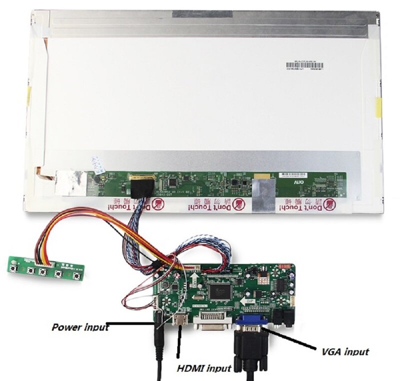 Kit untuk LTN156AT05-001/301/601/701/B01/B02/F01/H01/J01/S01/T01 1366*768 WLED VGA DVI M. Papan Pengontrol NT68676 Yang Kompatibel dengan HDMI