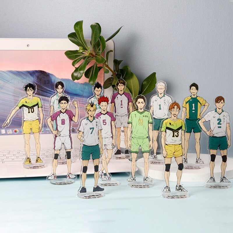 Anime Haikyuu!! Acryl Schreibtisch Stehen Figuren Modelle Volleyball Jugendliche Zahlen Platte Halter Anime Desktop Dekorative Stehen