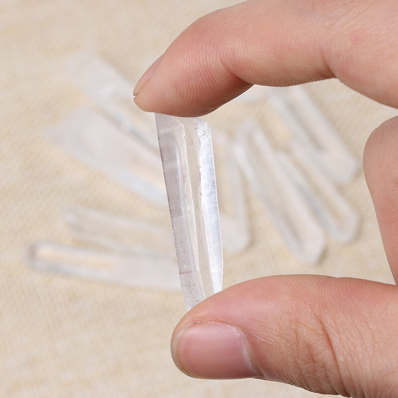 Varita de cristal de cuarzo transparente para decoración del hogar, piedra curativa de una sola columna, transparente, Natural, 3-5cm, 1 ud.