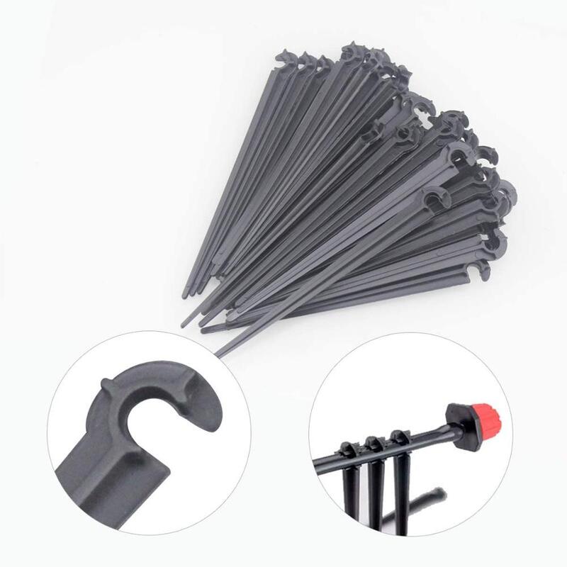 50Pcs  Irrigation Drip Support Stakes  C- Shape Fixed Stems Holder Bracket for 4/7mm Drip Irrigation Pipe Inserting Ground