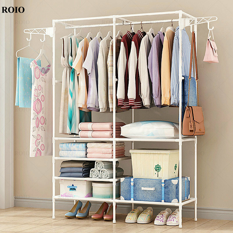 Cabide de roupas com chão, simples, para quarto, guarda-roupa, armário, secagem, porte manteau dingrek