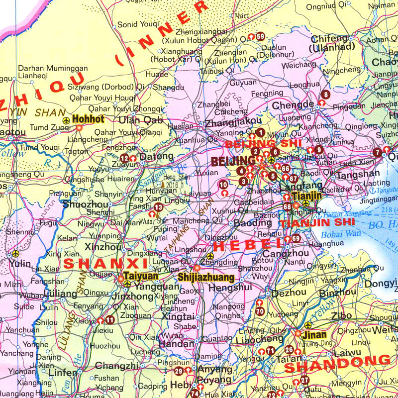 2020 mappa della Cina Inglese Cinese Strada mappa Nuova Versione può essere Attaccato al Muro di Studio Ufficio Decorazione mappa 760x540mm