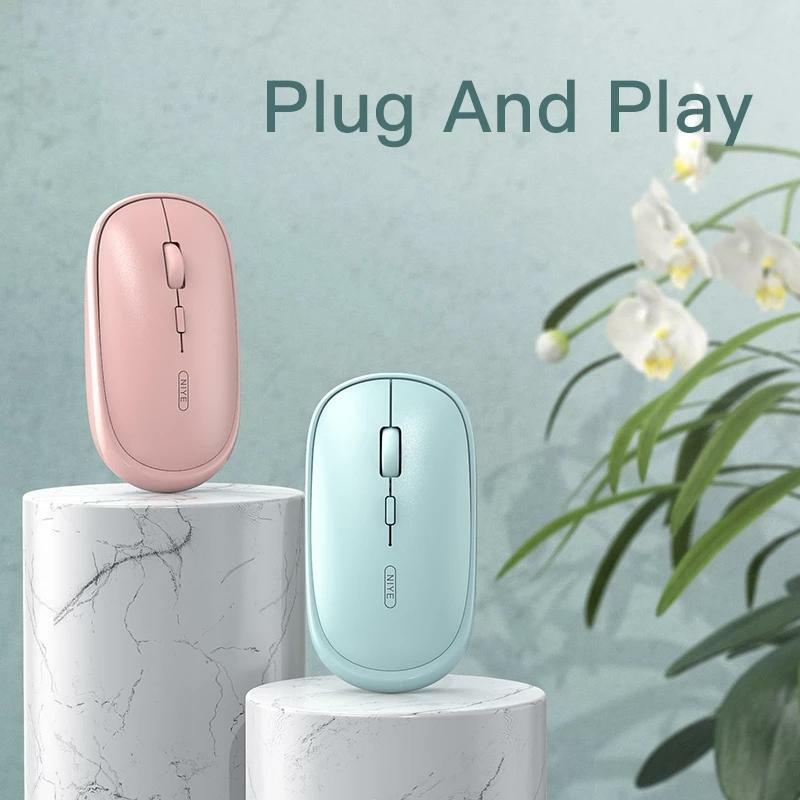 Mini ratón inalámbrico silencioso para niños y niñas, recargable para Apple Lenovo, portátil
