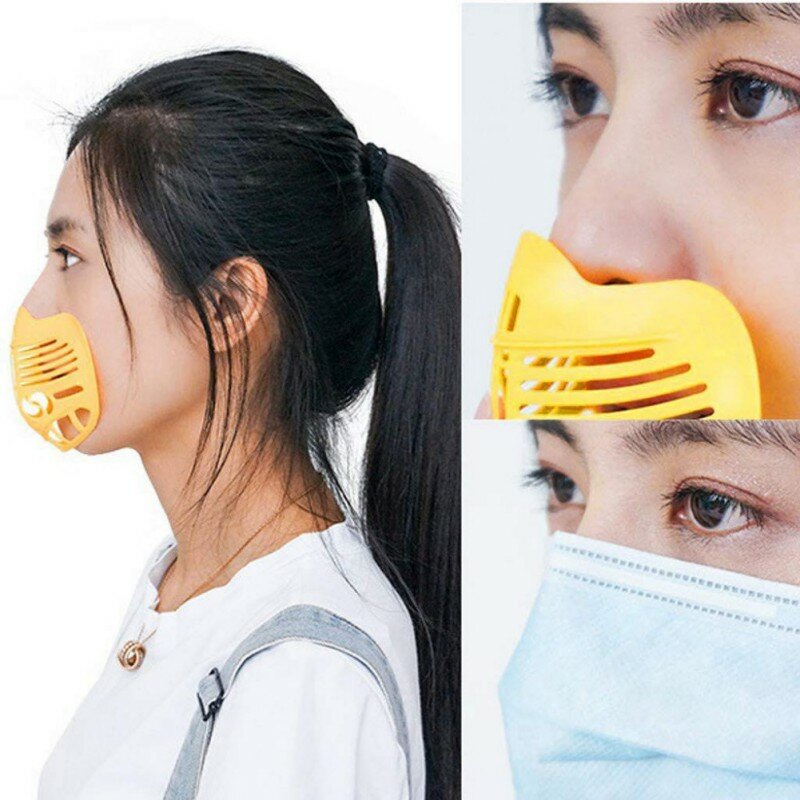Suporte para máscara interna pp 3d, 5 peças, suporte com mais espaço para respiração, reutilizável, cor aleatória