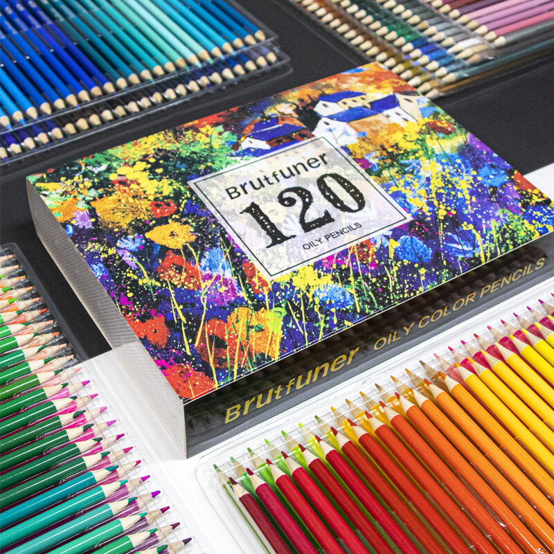 Professional 6-180ดินสอสีน้ำมันชุดวาดภาพดินสอสีไม้ดินสอสีสำหรับโรงเรียนเด็กอุปกรณ์ศิลปะ