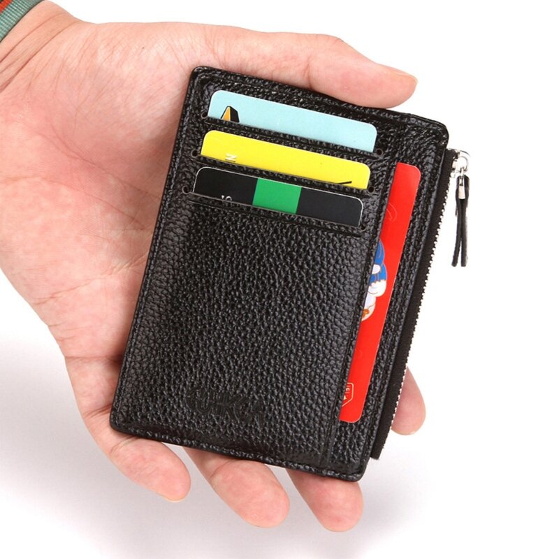 Moda Unisex mały portfel ze skóry PU Coin etui na karty kredytowe Business Change Pocket Case