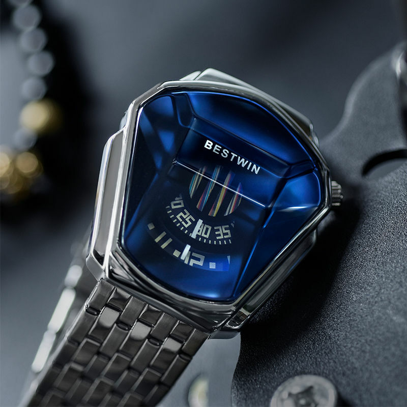 Męskie nowe zegarki dla mężczyzn zegar BESTWIN kreatywny Top marka luksusowe ze stali nierdzewnej kwarcowy mężczyźni zegarek Relogio Masculino 2021