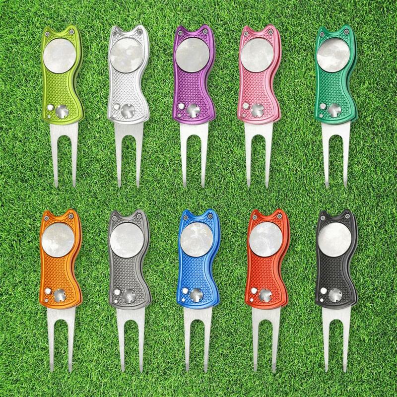 Golf Divot Tool Anti-oxidation Stainless Steel Less Damage to Greens Golf Divot Tool Divot Tool Golf Pitch Fork