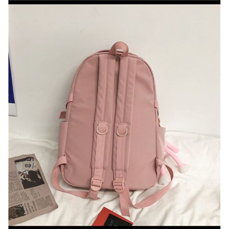 Mochila escolar feminina, mochila escolar grande de nylon para adolescentes meninos e meninas, estilo escolar 2021