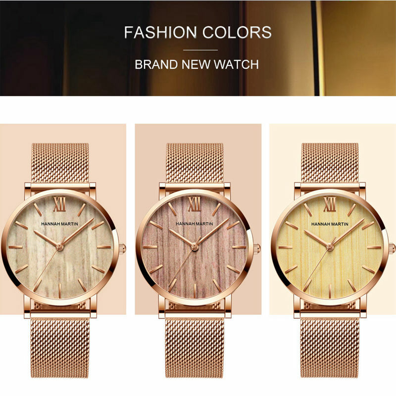 Hannah Martin-relojes informales para mujer, reloj de pulsera dorado de lujo, resistente al agua, de acero de alta calidad, Orologi