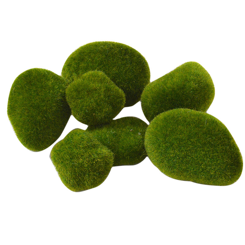 8 pçs artificial fresco musgo bola de fadas jardim miniaturas decoração diy mini planta verde vaso bonsai artesanato ornamento suprimentos p2