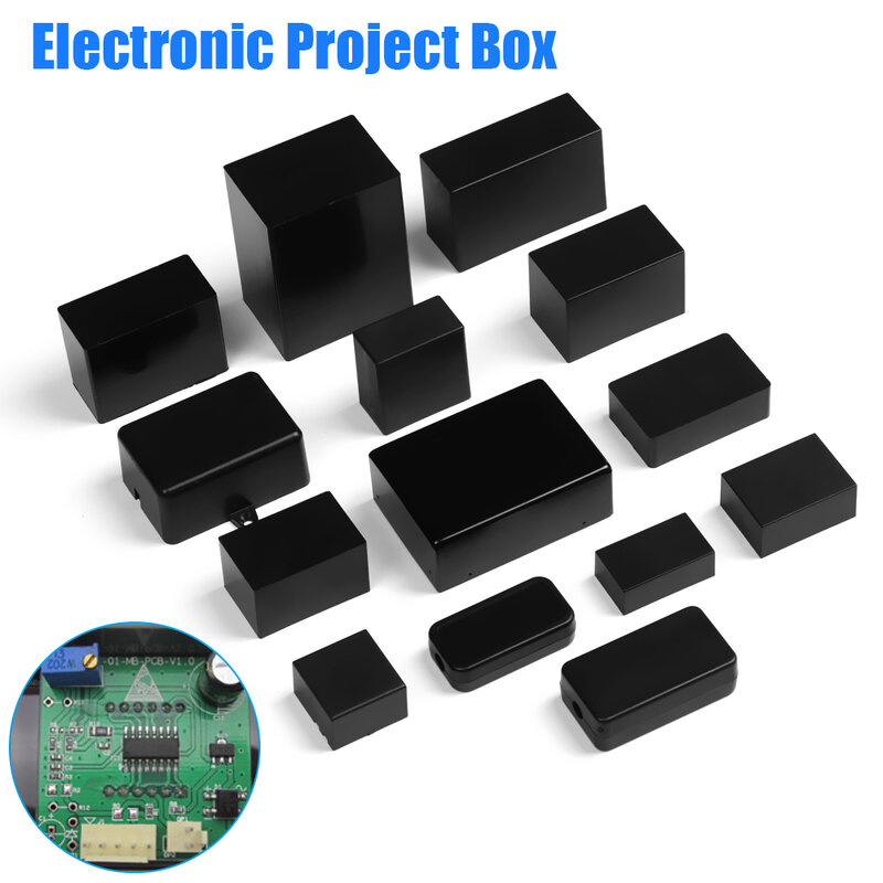 1 Buah Kotak Proyek Plastik ABS Hitam Persediaan Penyimpanan Listrik Instrumen Tahan Air Kotak Elektronik Sambungan Luar Ruangan Perumahan DIY
