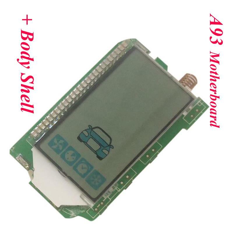 러시아어 스타라인 A93 양방향 자동차 도난 경보 시스템 키 체인 fob에 대한 A93 수직 LCD 원격 제어 키 체인