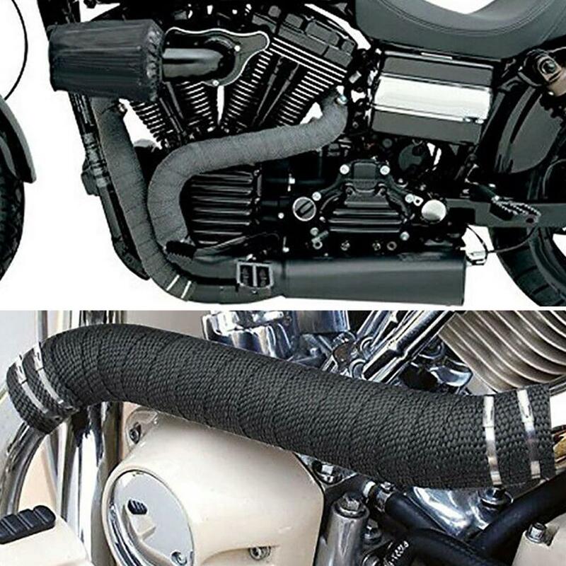Rollo de cinta térmica para tubo de escape de motocicleta y coche, rollo de 5M, aislamiento térmico, accesorios para Moto