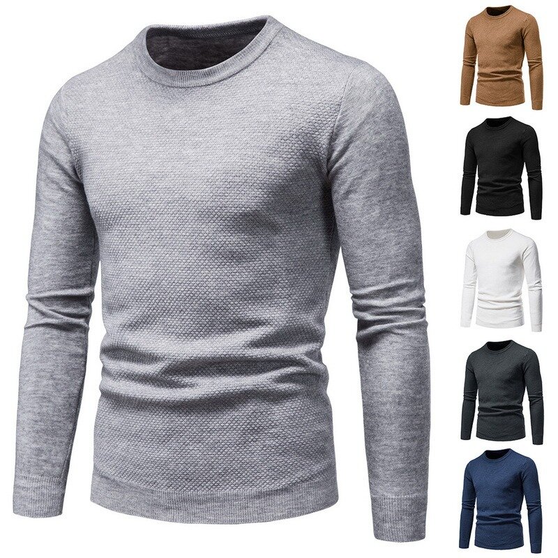 2021 nova espessura do inverno pulôver masculino o-pescoço manga longa quente magro blusas masculino camisola puxar roupas masculinas