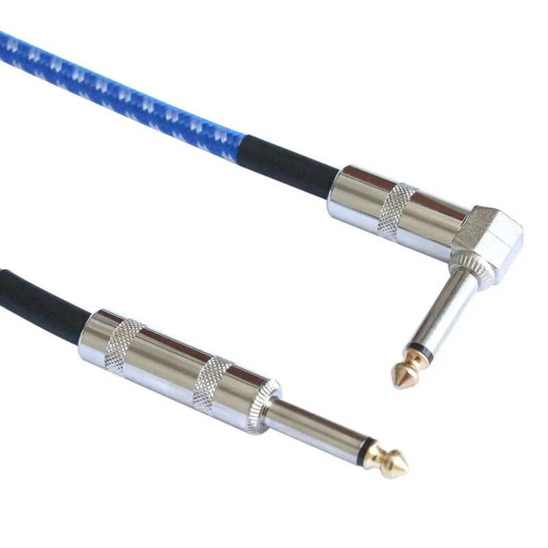 Mono Jack kabel gitarowy Audio kabel męski do męskiego przewód zasilający drut miedziany 6.35mm prosta wtyczka do elektrycznej akustycznej gitara basowa