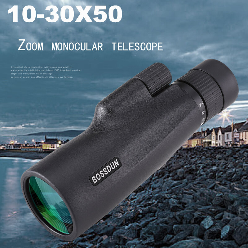 Monoculaire Zoom 10-30 × 50 Fois Haute Définition Télescope Chasse Matériel Pratique Pour Voyage Monoculaires