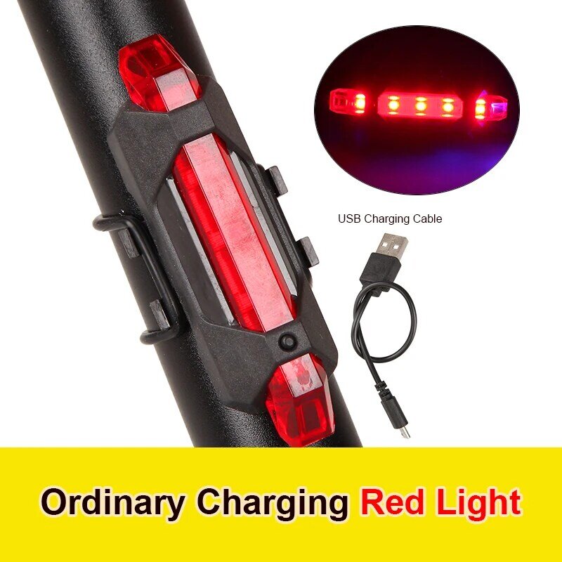 LED Bike Light Waterproof Rear Tail Light USB Rechargeable Mountain Bike Cycling Light Taillamp Safety Warning Light luz trasera