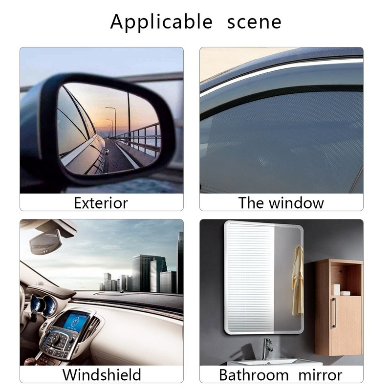 Filme retrovisor universal à prova d'água, adesivo anti-neblina para janela e espelho retrovisor automotivo