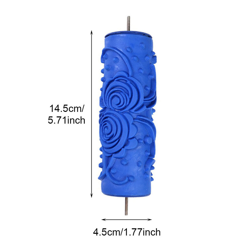 5inch Paint Roller Tool Wall Decoration Embossed Flower Home Rubber Brush Durable Accessories 3D Pattern Patterned Painting Room