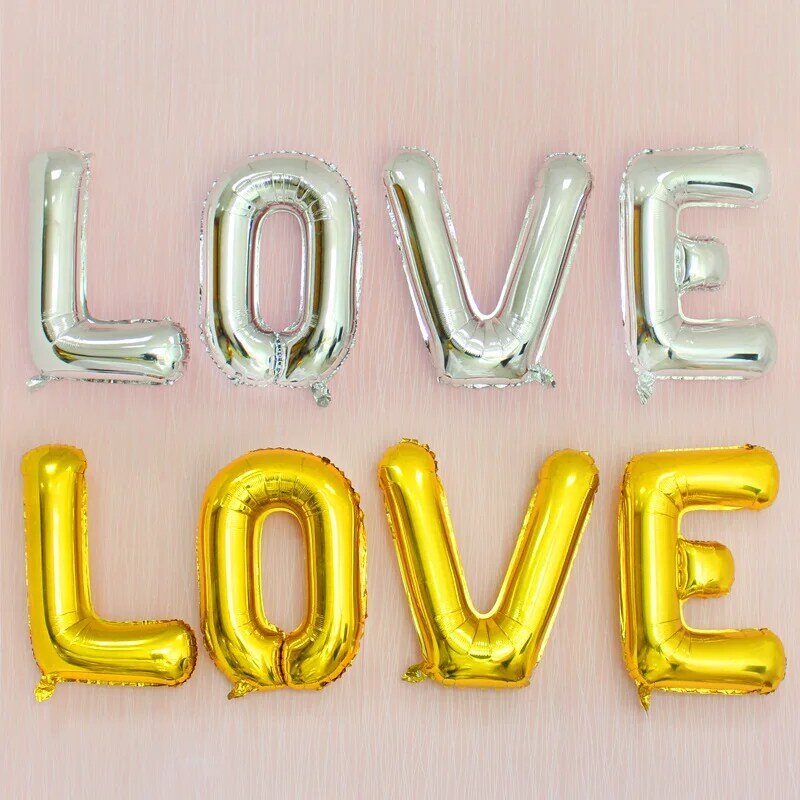 Globos de letras de boda de oro rosa para niños, decoraciones para fiesta de cumpleaños, Globos de aire, globo de fiesta